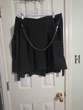 Nightfall Pleated Chain Detail Mini Skirt